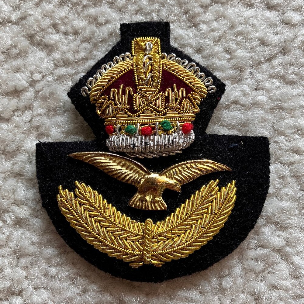 Handmade British RAF officer cap badge